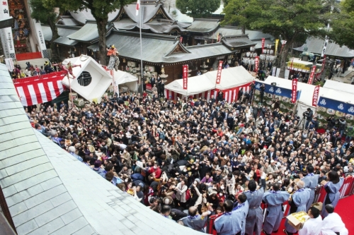 櫛田神社節分の様子