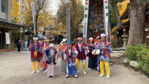 櫛田神社での撮影風景